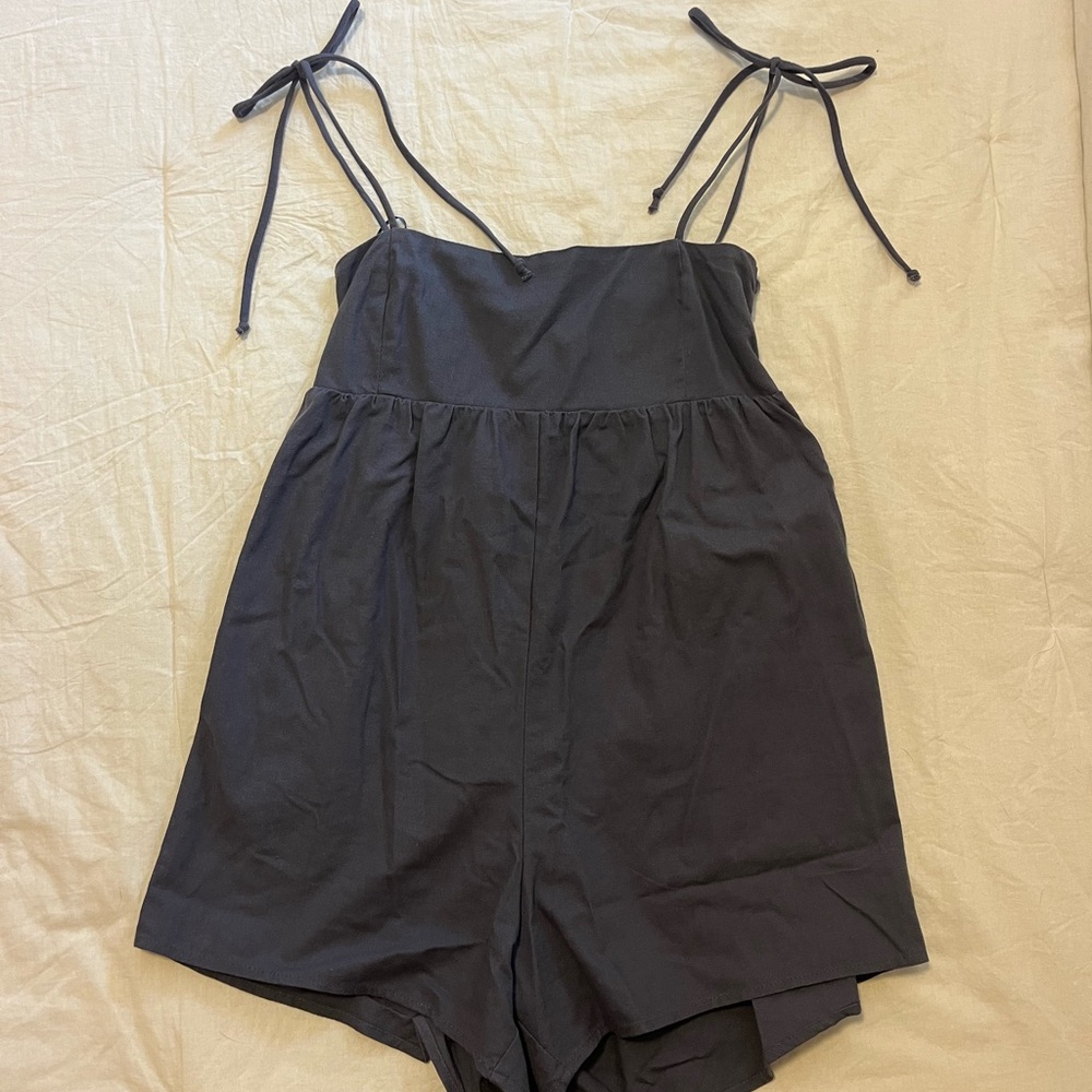 Navy Spaghetti Strap Romper